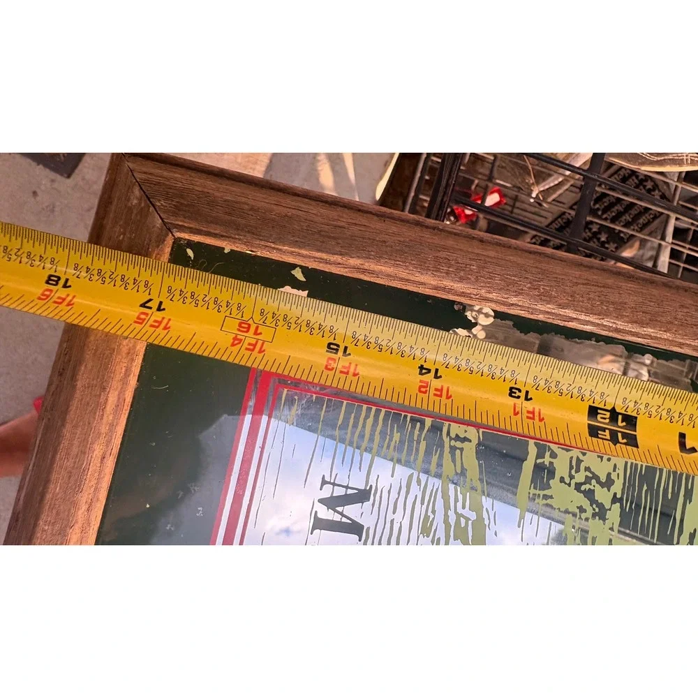 Vintage Grolsch Beer Bar Mirror Master Dutch Brewers Since 1615 Wood Frame 21x17
